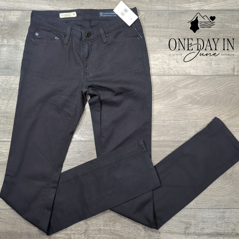 AG Adriano Goldschmied Premiere Skinny Straight Jeans Black NWT Size 00